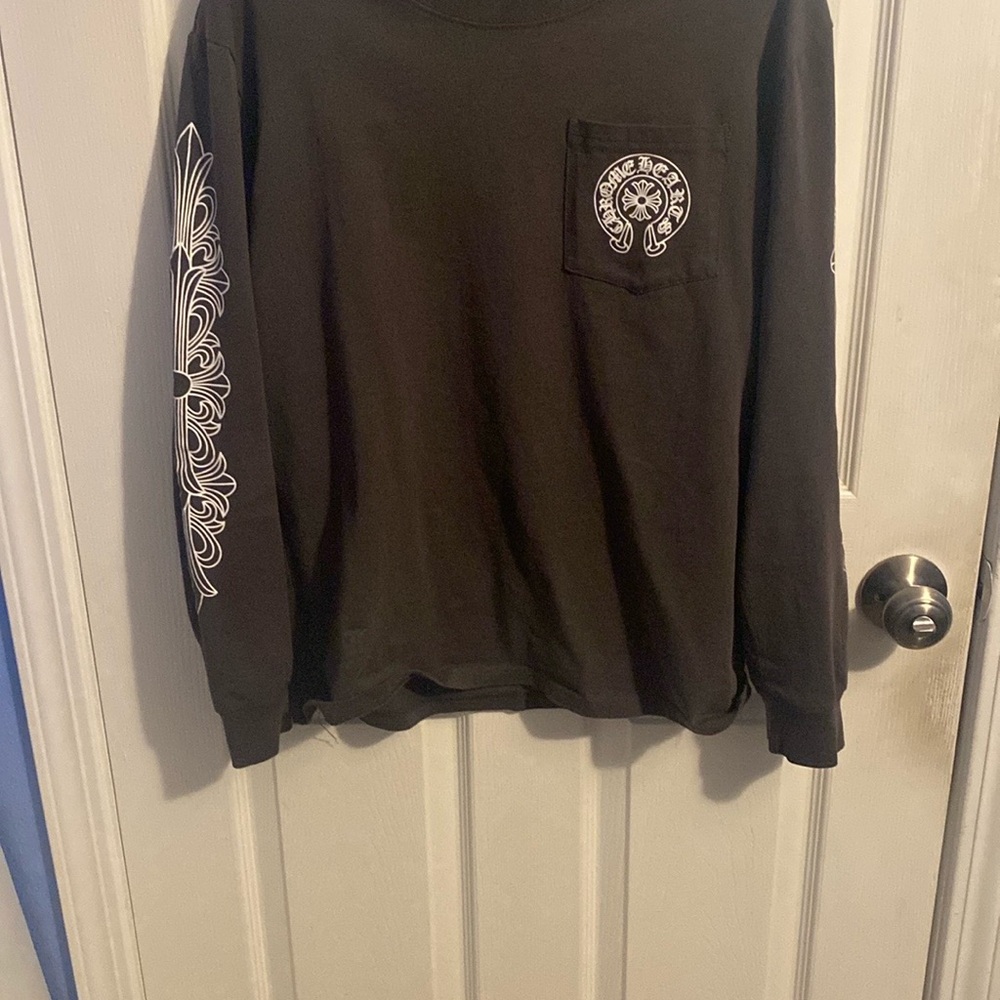 Grey Long Sleeve Shirt with White Graphic